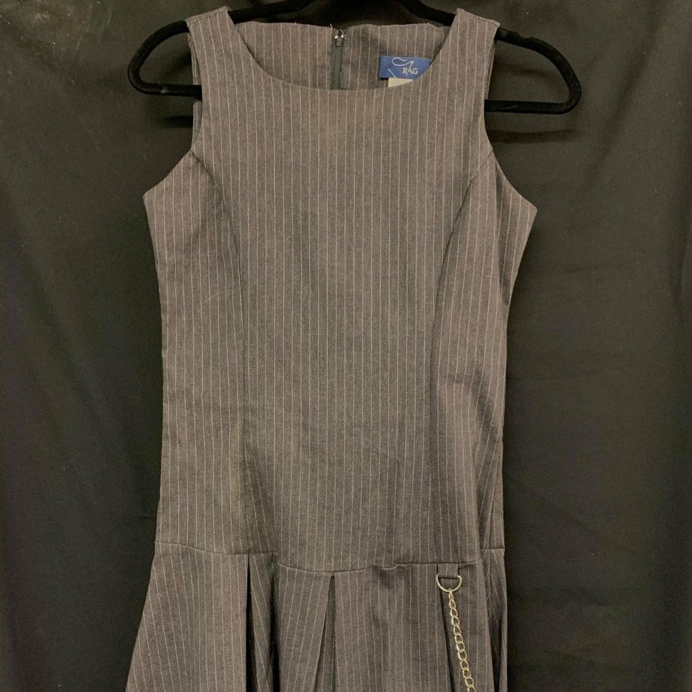 Rag Pinstripe Dress with Chain